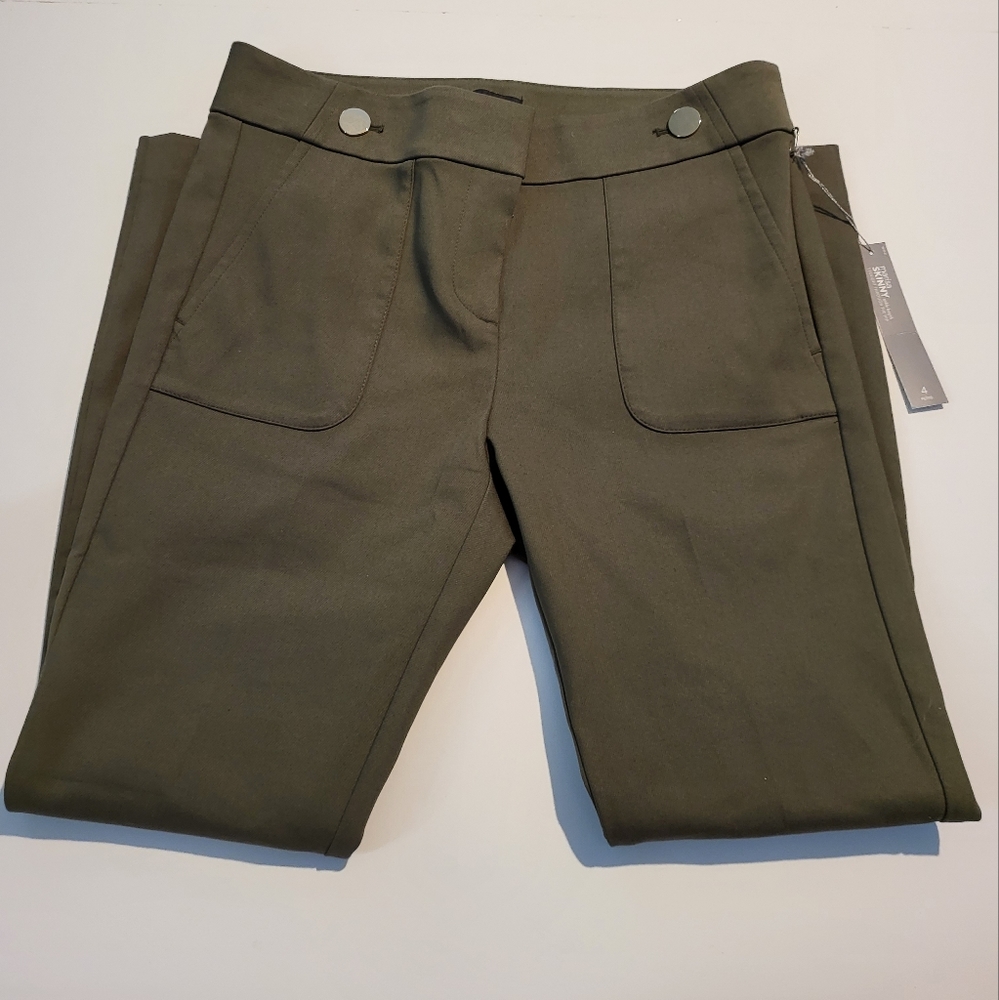 Loft Marisa Skinny Ankle Green Olive 4P Pants NWT